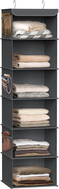Simple Houseware 6 Shelf Hanging Closet Organizer, Dark Gray