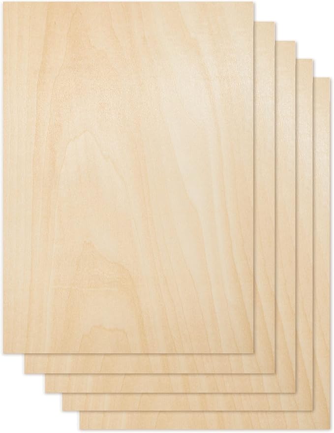 CRAFTIFF Plywood Board Basswood Sheets 1/16 inch, Thin Natural Unfinished Wood by Craftiff