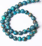 38PCS 10mm Natural Blue Malachite Stone Beads Round Loose Gemstone Beads - Image 5