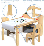 GDLF Kids Art Table and 2 Chairs, Wooden Craft Desk, Activity & Drawing - Image 6
