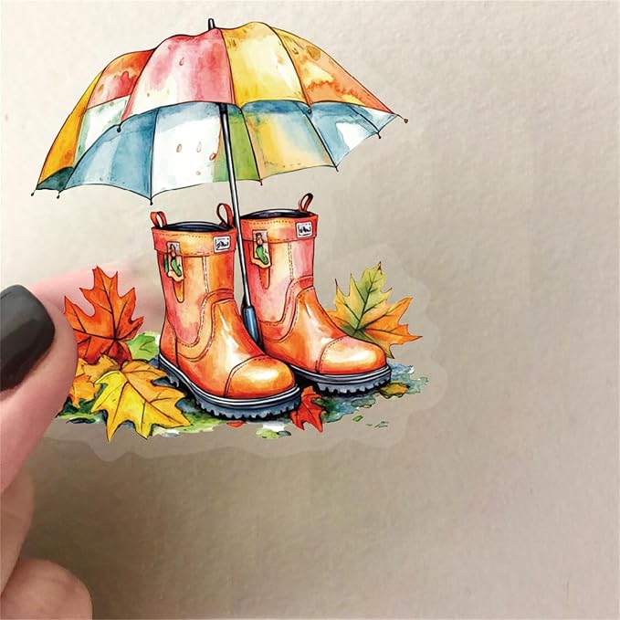 50 Pieces Vintage Orange Rose Floral Transparent Stickers - Image 3