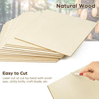 LotFancy Basswood Sheets for Craft, 12 Pack, 3mm Thick Plywood Sheets, - Image 3