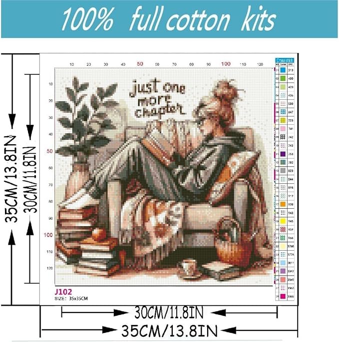 niurenmaoyi Reading Book Stamped Cross Stitch Kits - Image 2