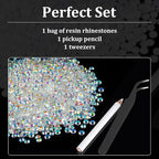 5000pcs 2mm Resin Rhinestones Bulk, Transparent AB Flatback Round Jelly - Image 4