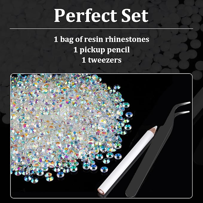 5000pcs 2mm Resin Rhinestones Bulk, Transparent AB Flatback Round Jelly - Image 4