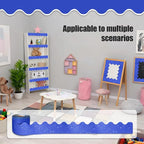 70Ft Shine Deep Blue Bulletin Board Borders，Scalloped Poster Boards Decorations - Image 6