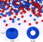 UPINS Patriotic Pony Beads Red White Blue 1200Pcs 4th of July DIY | Premium - Image 3