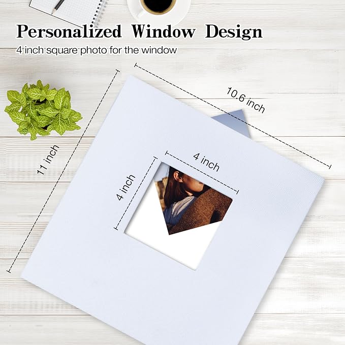 potricher Large Photo Album Self Adhesive 4x6 5x7 8x10 Pictures Linen Cover 40 - Image 2