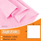 IONTACH 36" X 36" Light Pink Soft Felt Fabric 1.6mm Thick | Felt Sheets - Image 3