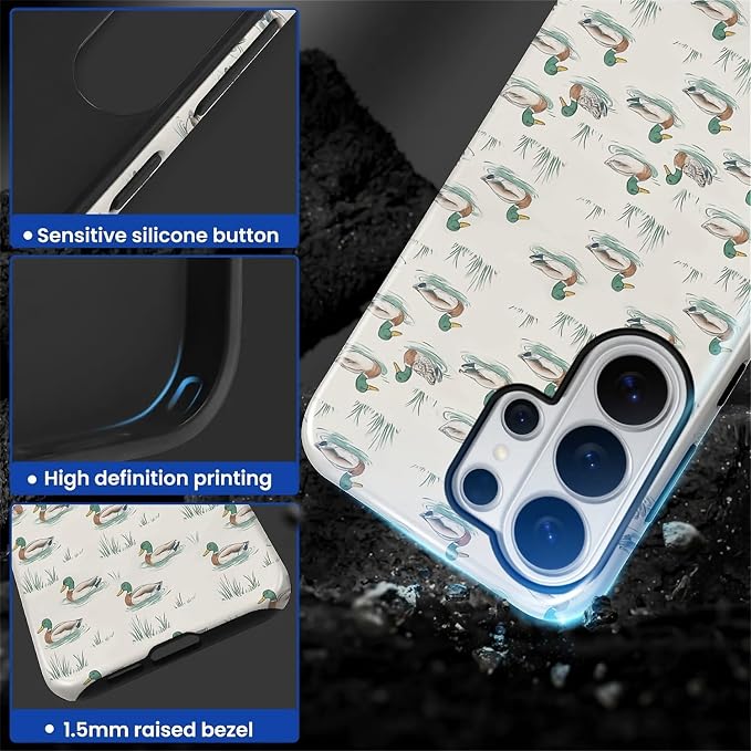 for Samsung Galaxy S26 Ultra Case, Cute Duck Pattern Glossy 2 in 1 Shockproof - Image 3