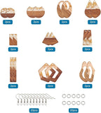 FASHEWELRY 20Pcs Resin Wooden Earring Pendants 10 Styles Gold Teardrop - Image 7