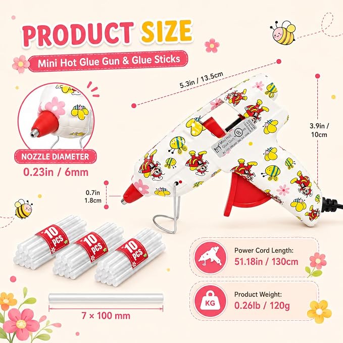 Mini Hot Glue Gun Kit with 30 Glue Sticks and Carrying Case, 15W Fast - Image 2