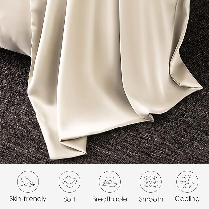100% Silk Pillow Cases 2 Pack Queen Size Mulberry Silk Pillowcase - Image 4