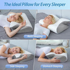 HOMCA Memory Foam Cervical Pillow, 2 in 1 Ergonomic Contour Orthopedic Pillow - Image 4