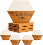 Personalized Wooden Coasters – Handmade Drink Coaster, Custom Wedding, by Unknown