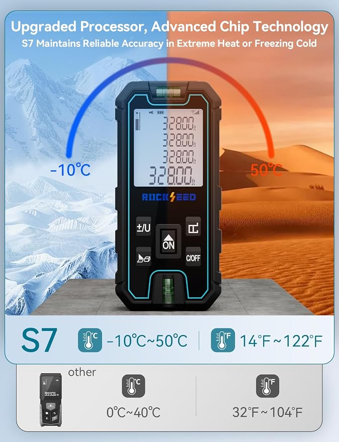 Laser Measuring Tool 165 Feet, RockSeed Portable Laser Measure, Digital - Image 3