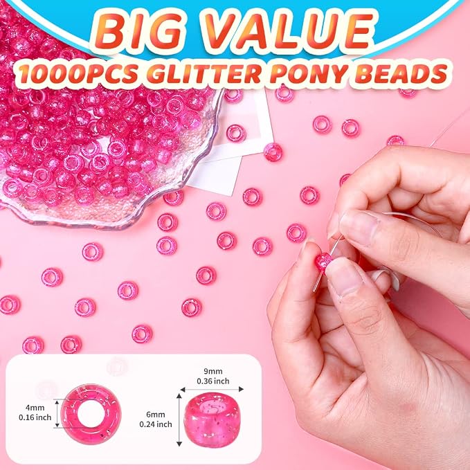 Iooleem Pony Beads, Beads for Jewelry Making, Beading Supplies, Arts & Crafts - Image 2