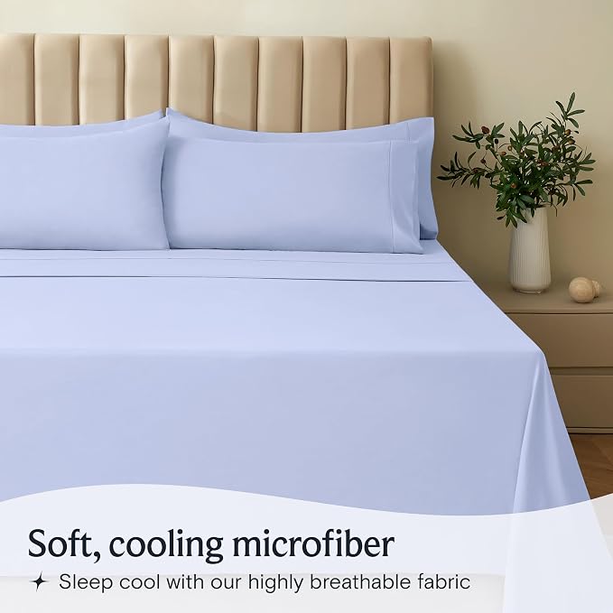 LuxClub 3 PC Twin XL Sheet Set, Deep Pockets Wrinkle Free Cooling Bed Sheets - Image 3