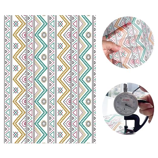ONEART | 10 Pieces Bohemian Printed Clear PVC Vinyl Sheets, A4 Size Ethnic Boho - Image 3