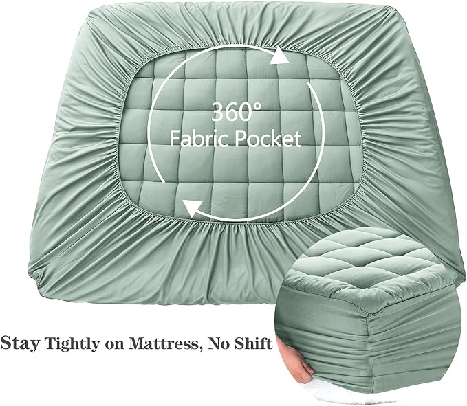 EASELAND Twin XL Mattress Pad Pillow Top Mattress Cover Quilted Fitted Mattress - Image 4