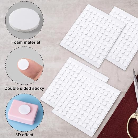 Joez Wonderful 4 Sheets Foam Adhesive Squares, 0.39in Precut Squares Strips - Image 3