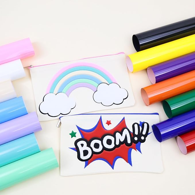 Puff Vinyl Heat Transfer-18 Pcs Puff HTV Heat Transfer Vinyl Sheets Assorted - Image 9