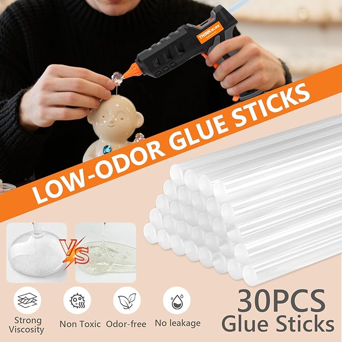 THINKWORK 20V Cordless Hot Glue Gun and Sticks Set, Rechargeable Glue Gun - Image 5