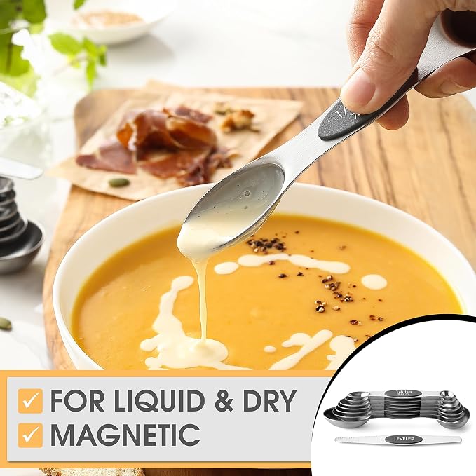 Spring Chef Stainless Steel Magnetic Measuring Spoons Set of 8 - Image 4