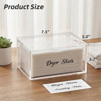 Acrylic Dryer Sheet Holder Dispenser Container, Bonus Black Labels Included | - Image 2