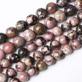 10mm 38pcs Natural Black Lace Rhodonite Beads Healing Power Stones Round Loose by NaturalStoneBeads