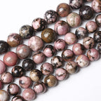 4mm 90pcs Natural Black Lace Rhodonite Beads Healing Power Stones Round Loose by NaturalStoneBeads