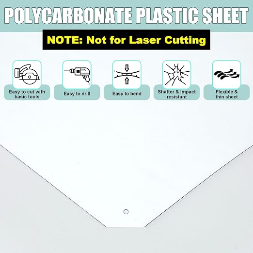 Beeveer Polycarbonate Clear Plastic Sheet 1 Pcs 48" x 192" Flexible Sheet Panels - Image 3