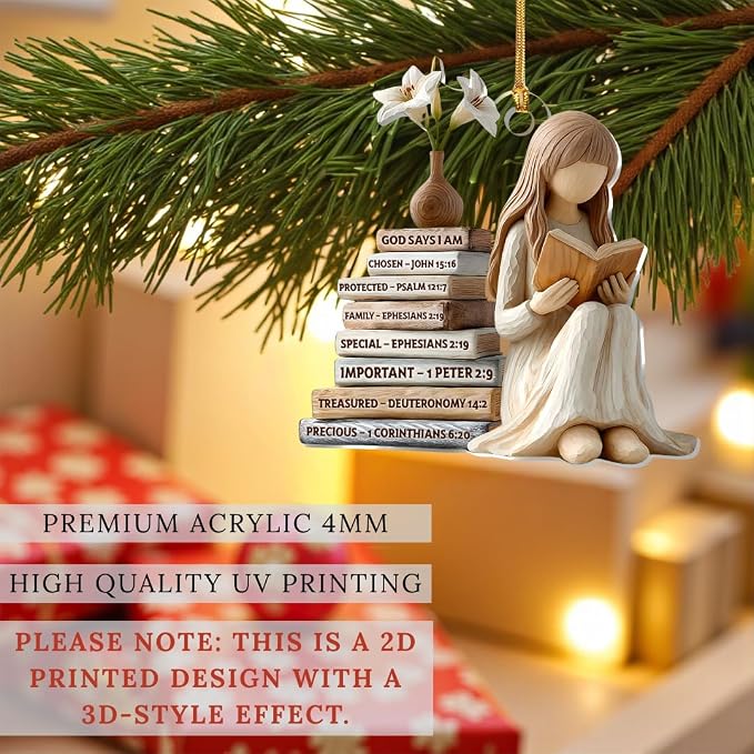 God Say You are Christian Christmas Ornament 2025, God Says I am 2D Flat - Image 7