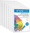GOTIDEAL Canvases for Painting, 11x14 inch of 7, Professional Primed White by GOTIDEAL