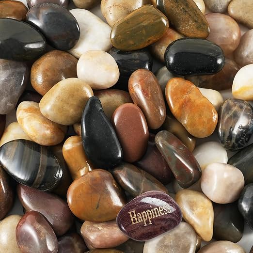 SIDONG 5 lbs Mixed River Rocks, 1.2-2 Inches Highly Polished Pebbles by SIDONG