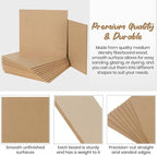 CALPALMY 12-Pack MDF Board 1/4 Inch Thick 12" x 12" Unfinished Wood Panels - Image 3