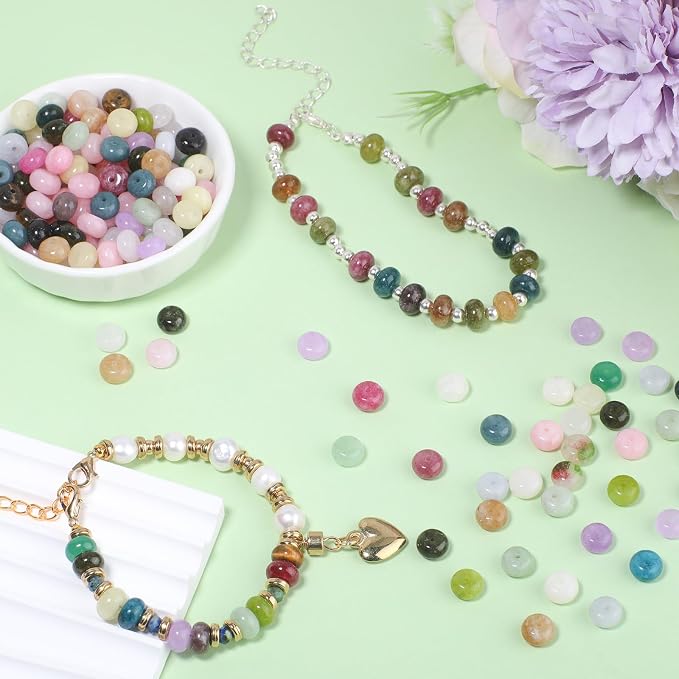 Songxi 5x8mm Natural Dark Blue Stone Rondelle Beads, Gemstone - Image 5