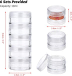 Hipiwe 6 Sets 5 Layers Plastic Round Storage Containers Small Art Craft - Image 4