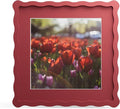 10x10 Picture Frame with Mat for 8x8, Wavy Edge Wooden Real Glass Photo Frame by THKRLOF