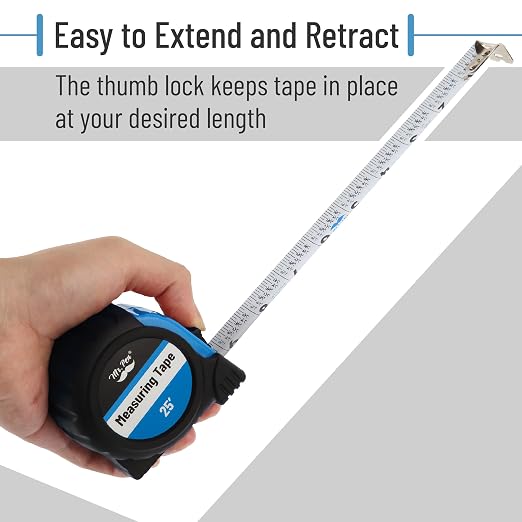 Mr. Pen- Retractable Tape Measure 25 ft, Light Blue, Easy Read | Steel - Image 5