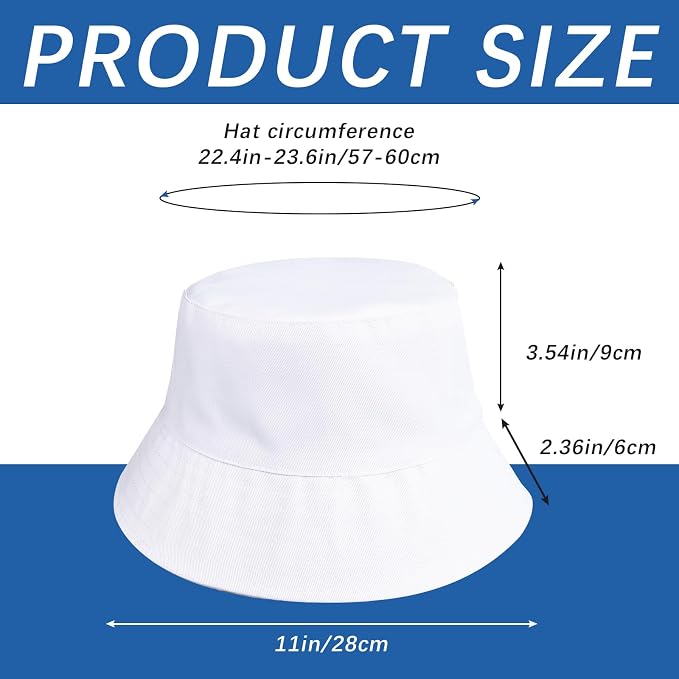Bucket Hats Bulk Solid Color DIY Blank Hat Bucket Hats - Image 2