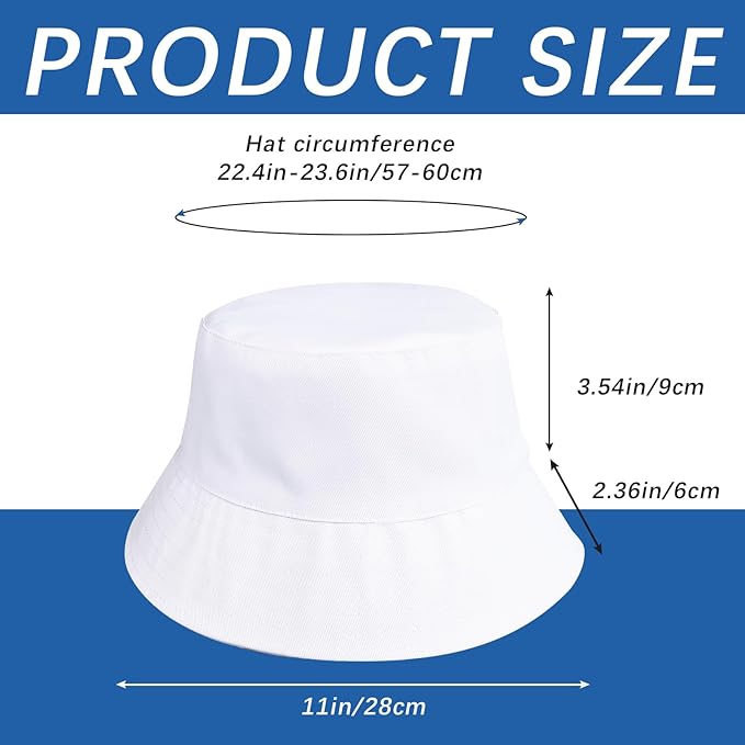 Bucket Hats Bulk Solid Color DIY Blank Hat Bucket Hats - Image 2