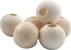 Jdesun 25 Pieces Wooden Beads, Natural Round Wood Loose Beads Wood Spacer 30mm by Jdesun