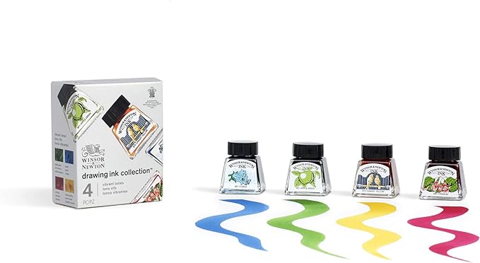 Winsor & Newton Drawing Ink, 14ml Bottle, Apple Green - Image 4