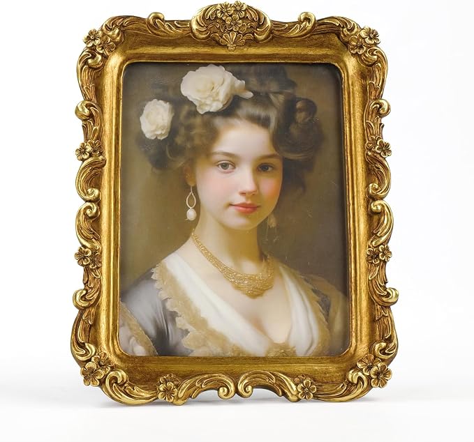 Cuspin Vintage Picture Frame 6x8 Gold Frames, Ornate Floral Resin Photo Frame - Image 7