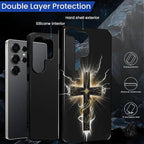 for Samsung Galaxy S25 Ultra Case, Cool Cross Pattern Glossy 2 in 1 Shockproof - Image 3
