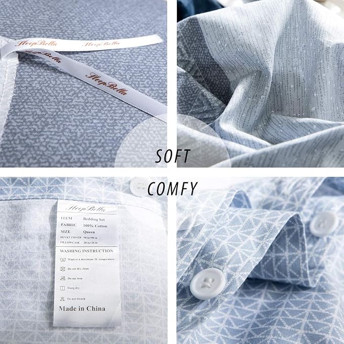 SLEEPBELLA Duvet Cover Twin Set 600 Thread Count Cotton Bedding Set - Image 7
