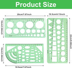 Circle Template Clear Green Plastic Drafting Set Style3 | Scale Drafting - Image 2