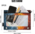 Basketball Ball Pencil Pouch for 3 Ring Binder, 2 Pack Waterproof Pencil Bags - Image 3