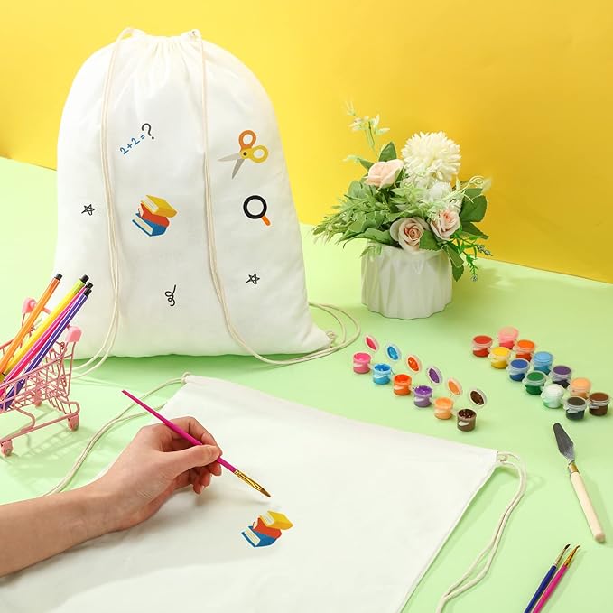 Saintrygo 100 Pcs Tie Dye Drawstring Bags Cotton Sublimation Blank Backpack - Image 4